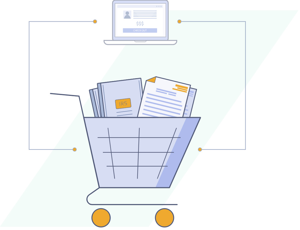 How to file 1099 online, step 2 is to add the forms to your cart and checkout - DiscountEfile.com